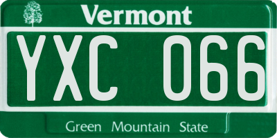 VT license plate YXC066