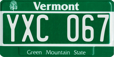 VT license plate YXC067