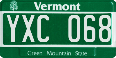 VT license plate YXC068