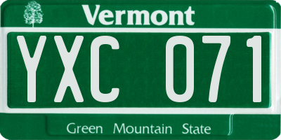 VT license plate YXC071