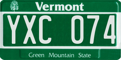 VT license plate YXC074