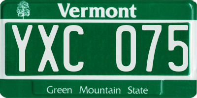 VT license plate YXC075
