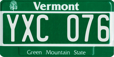 VT license plate YXC076