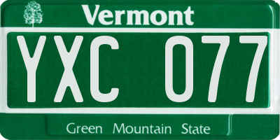 VT license plate YXC077