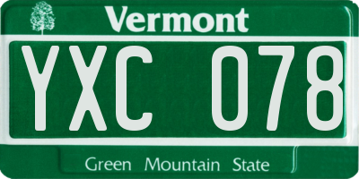 VT license plate YXC078