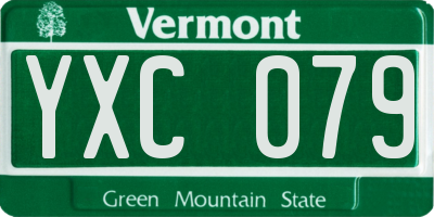 VT license plate YXC079