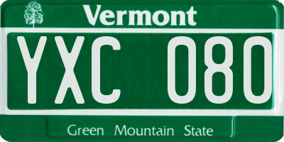 VT license plate YXC080