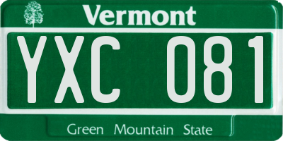 VT license plate YXC081