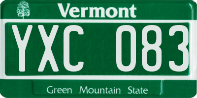 VT license plate YXC083