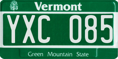 VT license plate YXC085