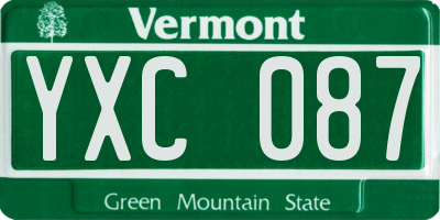VT license plate YXC087