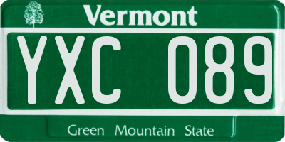 VT license plate YXC089