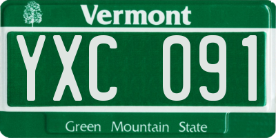 VT license plate YXC091