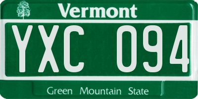 VT license plate YXC094