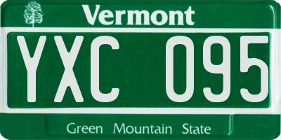 VT license plate YXC095