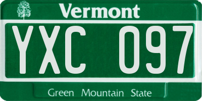 VT license plate YXC097