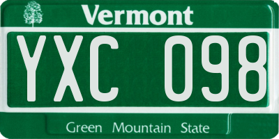 VT license plate YXC098