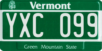 VT license plate YXC099