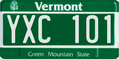 VT license plate YXC101