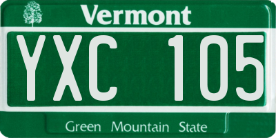 VT license plate YXC105