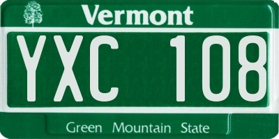 VT license plate YXC108
