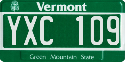 VT license plate YXC109