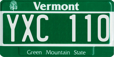 VT license plate YXC110