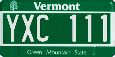 VT license plate YXC111