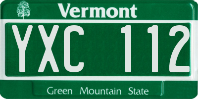 VT license plate YXC112
