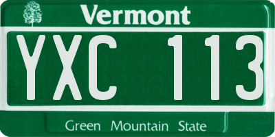 VT license plate YXC113