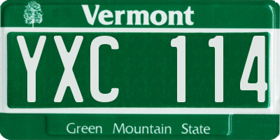 VT license plate YXC114