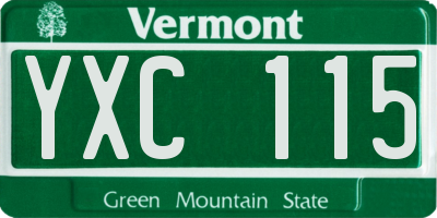 VT license plate YXC115