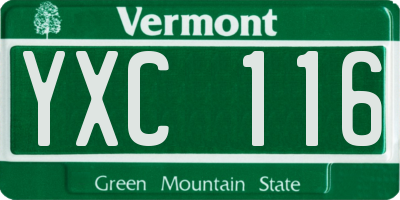 VT license plate YXC116