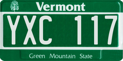 VT license plate YXC117