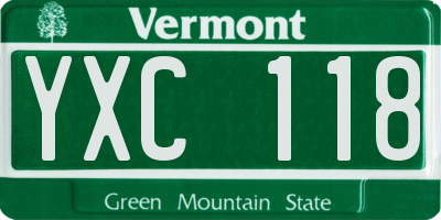 VT license plate YXC118