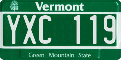 VT license plate YXC119