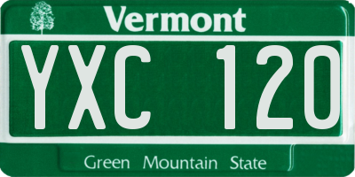 VT license plate YXC120