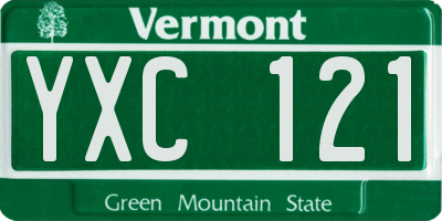 VT license plate YXC121