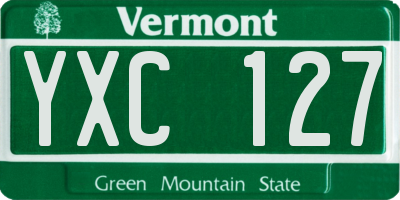 VT license plate YXC127