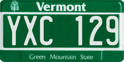 VT license plate YXC129