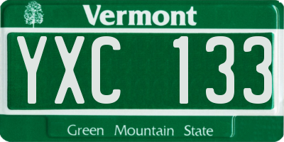 VT license plate YXC133