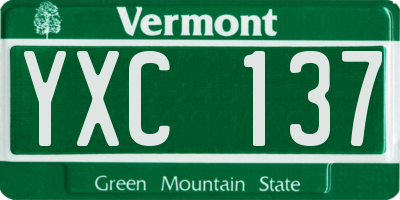 VT license plate YXC137
