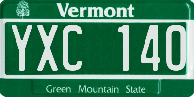 VT license plate YXC140