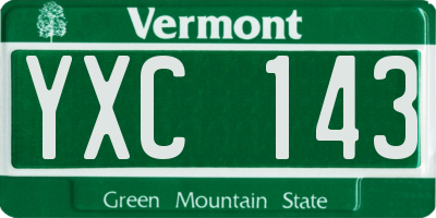 VT license plate YXC143