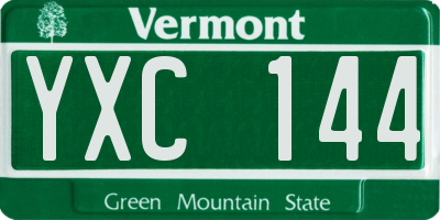 VT license plate YXC144