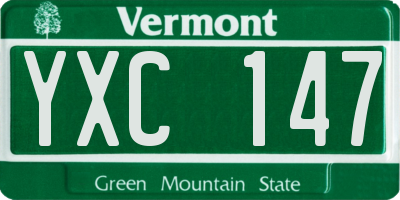 VT license plate YXC147