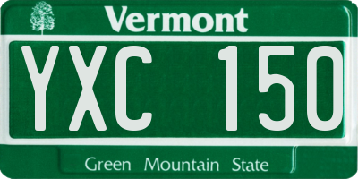 VT license plate YXC150