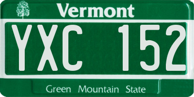 VT license plate YXC152
