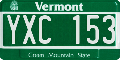 VT license plate YXC153