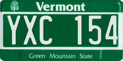 VT license plate YXC154